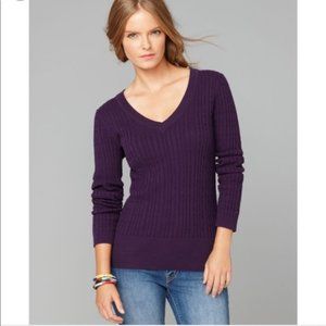 Tommy Hilfiger Purple Jenny Cable Knit Sweater L
